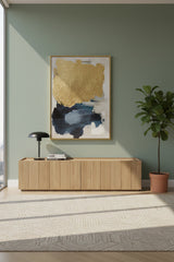 Modern European furniture - Natural Oak 4-Door Media Cabinet - www.oroa.com