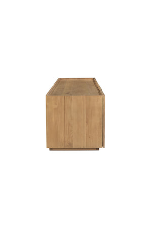 Natural Oak 4-Door Media Cabinet | Novi Living Plank | Oroa.com