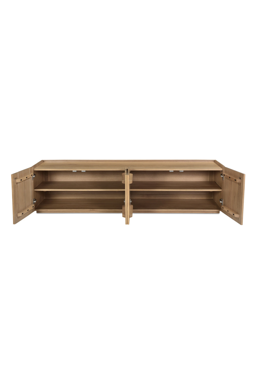 Natural Oak 4-Door Media Cabinet | Novi Living Plank | Oroa.com