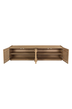 Natural Oak 4-Door Media Cabinet | Novi Living Plank | Oroa.com