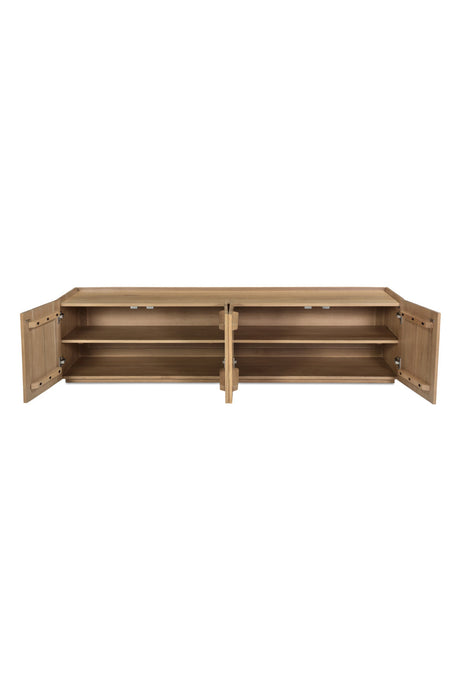 Modern European furniture - Natural Oak 4-Door Media Cabinet - www.oroa.com