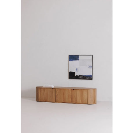 Modern European furniture - Natural Oak 3-Door Media Bench - www.oroa.com