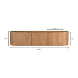 Modern European furniture - Natural Oak 3-Door Media Bench - www.oroa.com