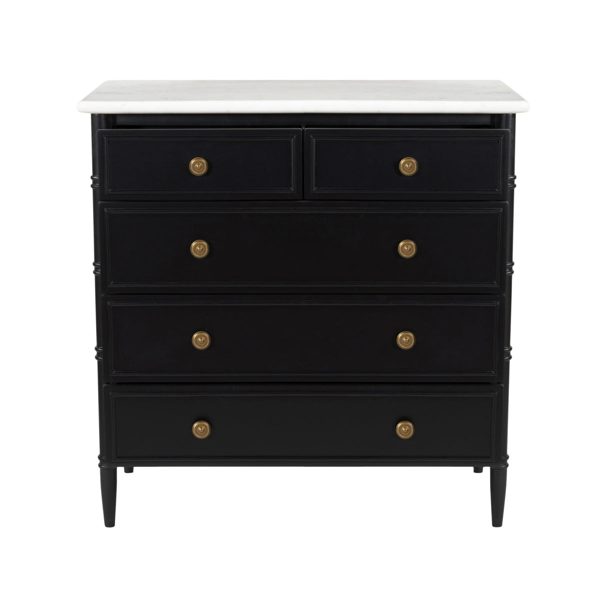 Modern European furniture - Black 5-Drawer Chest - www.oroa.com