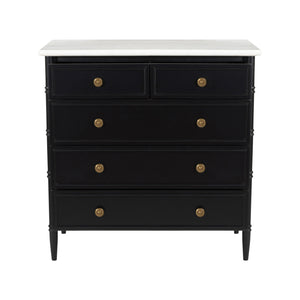 Modern European furniture - Black 5-Drawer Chest - www.oroa.com