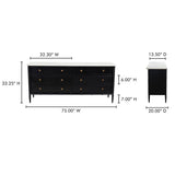 Modern European furniture - Black 6-Drawer Chest - www.oroa.com