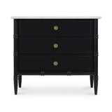 Modern European furniture - Black 3-Drawer Nightstand - www.oroa.com