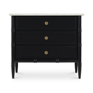 Modern European furniture - Black 3-Drawer Nightstand - www.oroa.com