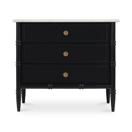 Modern European furniture - Black 3-Drawer Nightstand - www.oroa.com