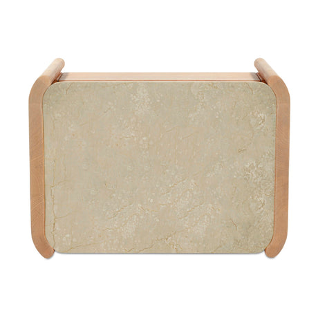 Modern European furniture - Marble Top Oak Nightstand - www.oroa.com
