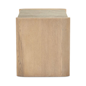 Modern European furniture - Marble Top Oak Nightstand - www.oroa.com
