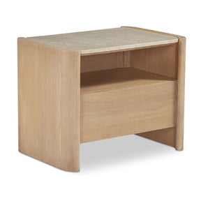 Modern European furniture - Marble Top Oak Nightstand - www.oroa.com