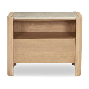 Modern European furniture - Marble Top Oak Nightstand - www.oroa.com