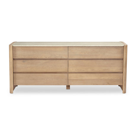 Modern European furniture - Marble Top Oak 6-Drawer Dresser - www.oroa.com