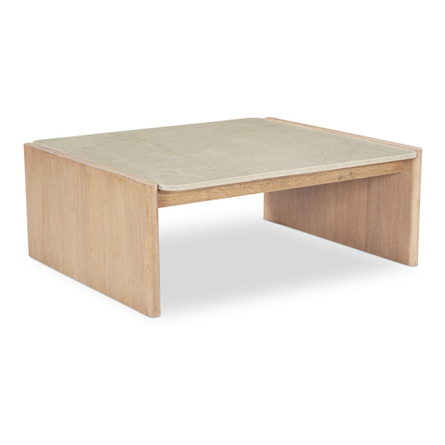 Modern European furniture - Marble Top Oak Coffee Table - www.oroa.com
