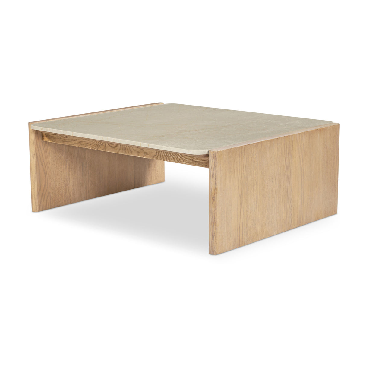 Modern European furniture - Marble Top Oak Coffee Table - www.oroa.com