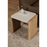 Modern European furniture - Oak-Framed Marble Side Table - www.oroa.com