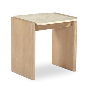 Modern European furniture - Oak-Framed Marble Side Table - www.oroa.com