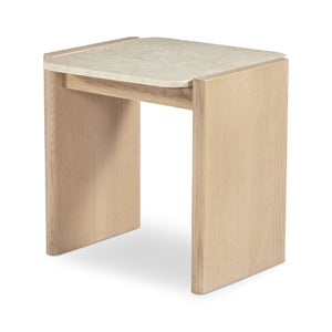 Modern European furniture - Oak-Framed Marble Side Table - www.oroa.com