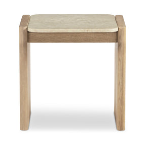 Modern European furniture - Oak-Framed Marble Side Table - www.oroa.com
