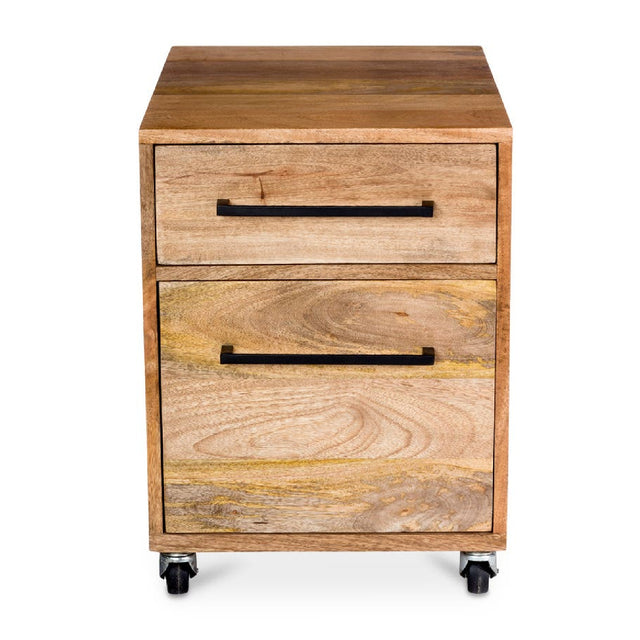 Modern European furniture - Wooden 2-Drawer Mobile Filing Cabinet - www.oroa.com