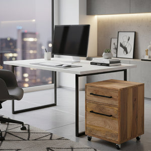 Modern European furniture - Wooden 2-Drawer Mobile Filing Cabinet - www.oroa.com