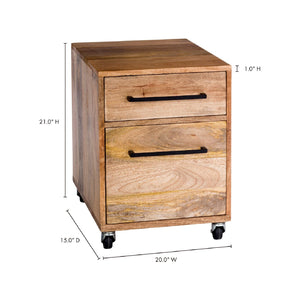 Modern European furniture - Wooden 2-Drawer Mobile Filing Cabinet - www.oroa.com