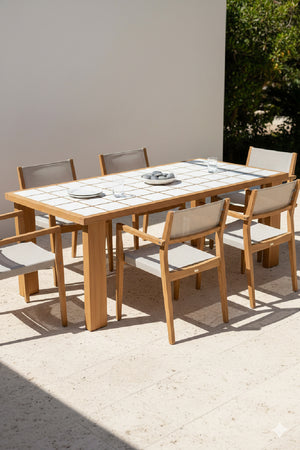 Solid Teak Outdoor Dining Table | Novi Living Marina
