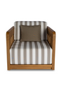 Modern European furniture - Brown Stripe Outdoor Accent Chair - www.oroa.com