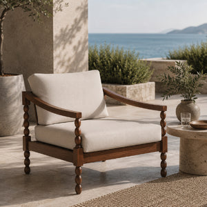   Modern European furniture - Turned-Leg Teak Outdoor Accent Chair - www.oroa.com | Oroa.com