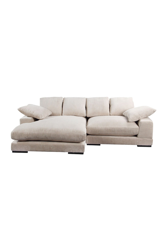 Modern European furniture - White Ribbed Fabric Sectional Sofa - www.oroa.com