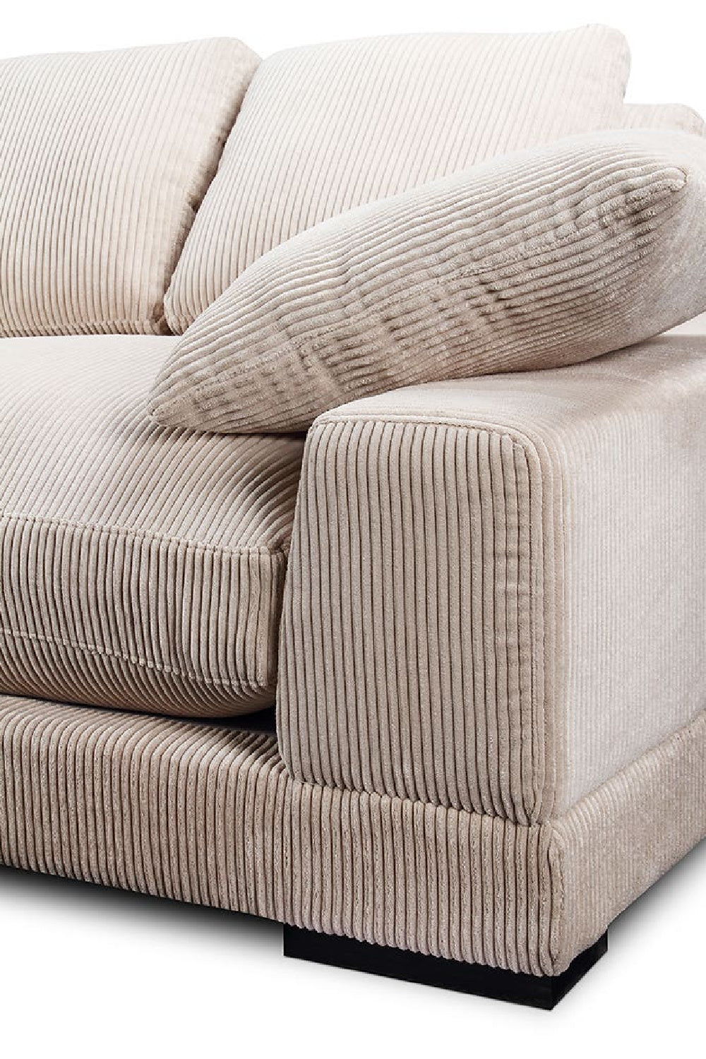 Modern European furniture - White Ribbed Fabric Sectional Sofa - www.oroa.com