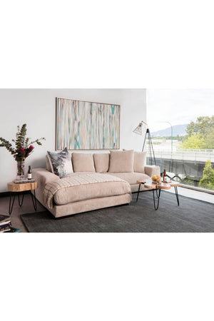 Modern European furniture - White Ribbed Fabric Sectional Sofa - www.oroa.com