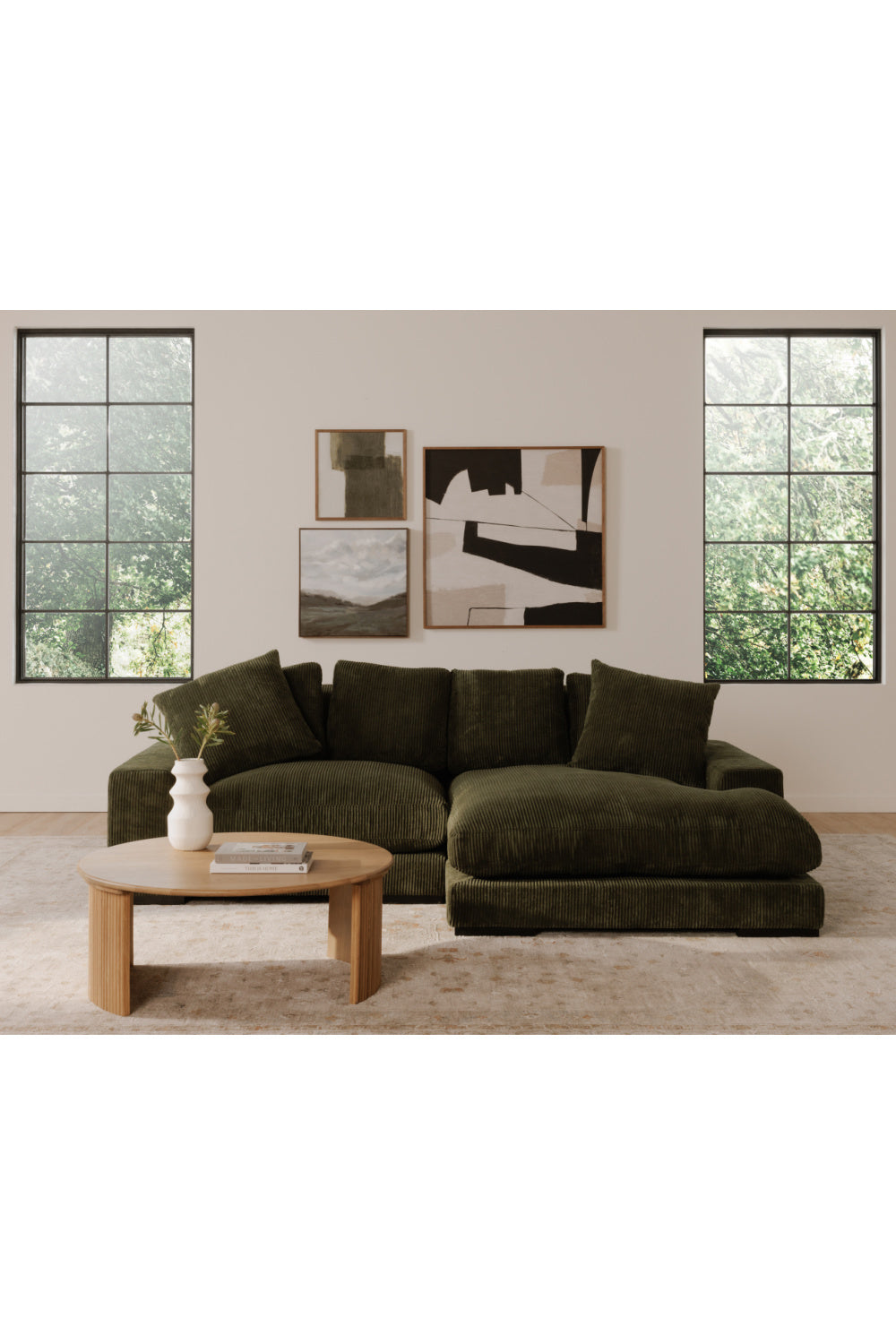 Modern European furniture - Dark Green Sectional Sofa - www.oroa.com