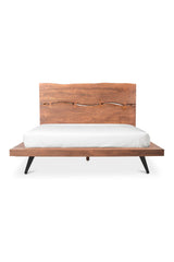 Modern European furniture - Acacia Organic-Edge Headboard Bed - www.oroa.com
