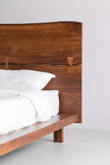 Modern European furniture - Acacia Organic-Edge Headboard Bed - www.oroa.com