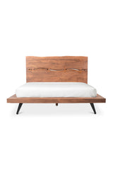 Modern European furniture - Acacia Organic-Edge Headboard Bed - www.oroa.com