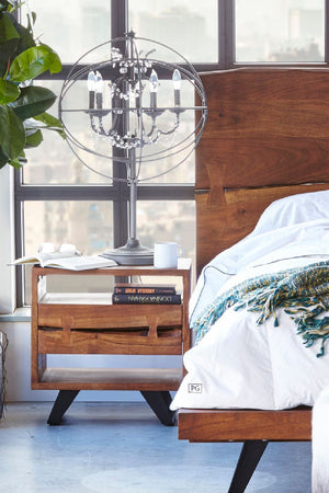 Solid Acacia 1-Drawer Nightstand | Novi Living Madagascar