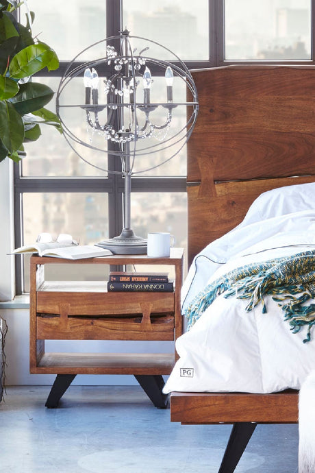 Solid Acacia 1-Drawer Nightstand | Novi Living Madagascar