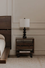 Modern European furniture - Solid Acacia 1-Drawer Nightstand - www.oroa.com