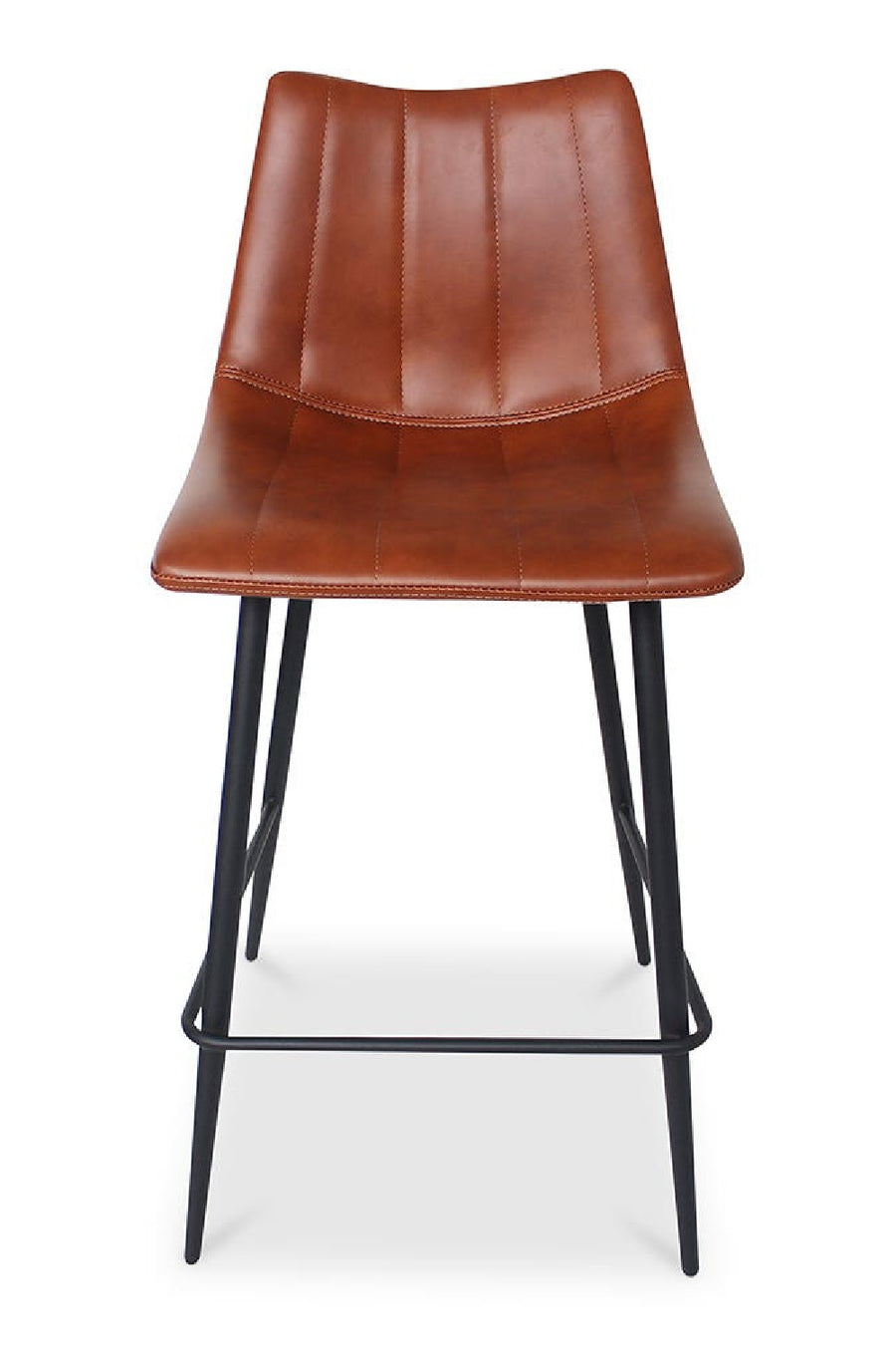 Brown leather chair close-up