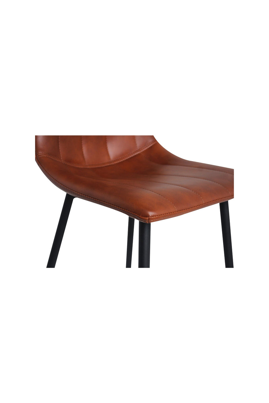 Brown leather seat edge
