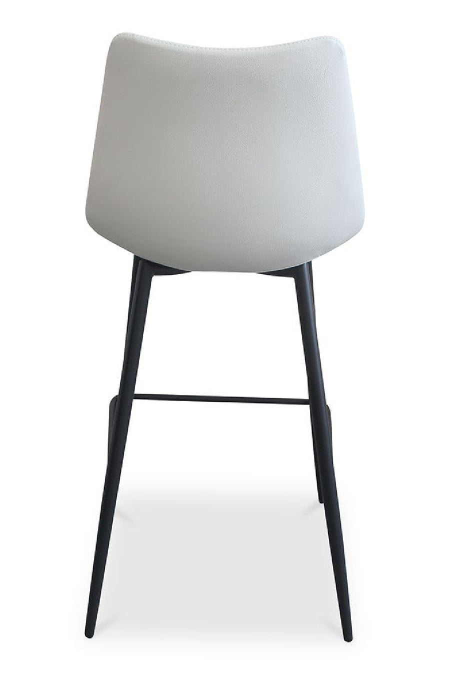 Back of white bar stool