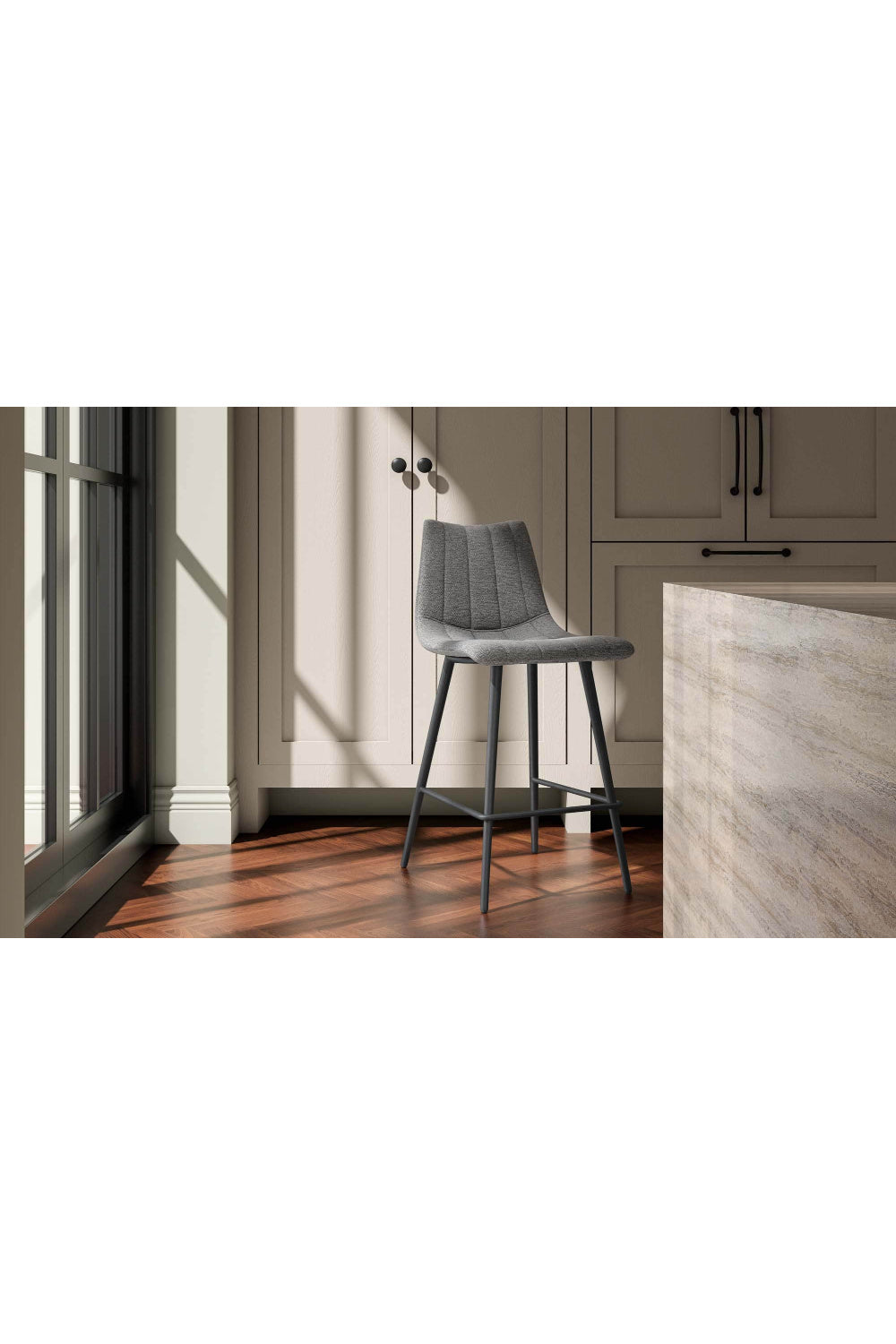 Modern European furniture - Vertical Stitched Counter Stools (2) - www.oroa.com