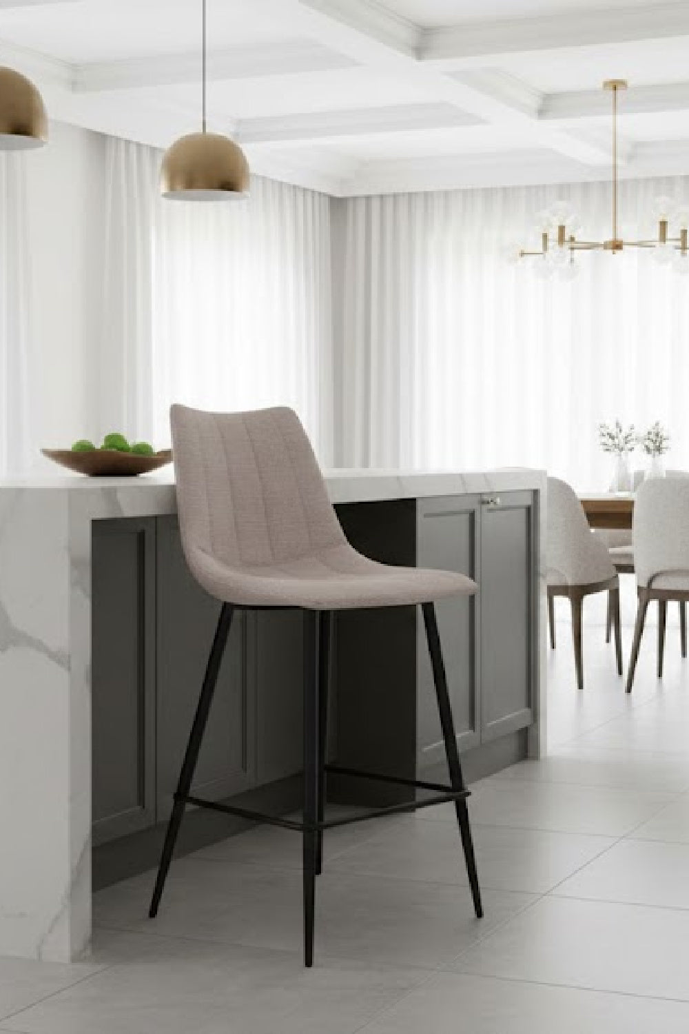 Modern European furniture - Vertical Stitched Counter Stools (2) - www.oroa.com