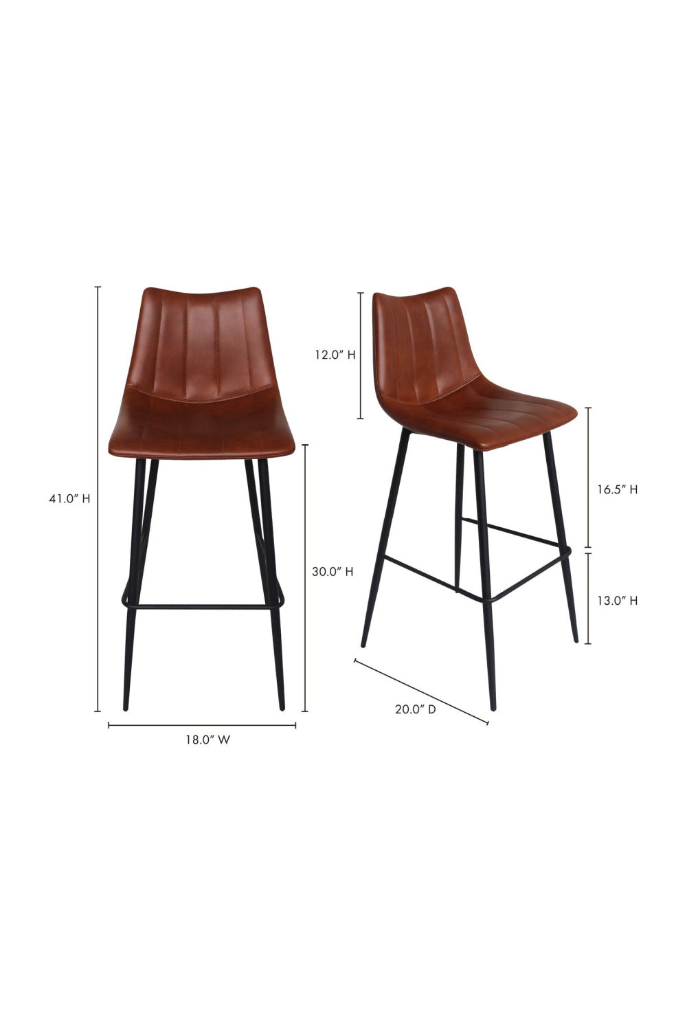 Vertical Stitched Bar Stools (2) | Novi Living Alibi | Oroa.com