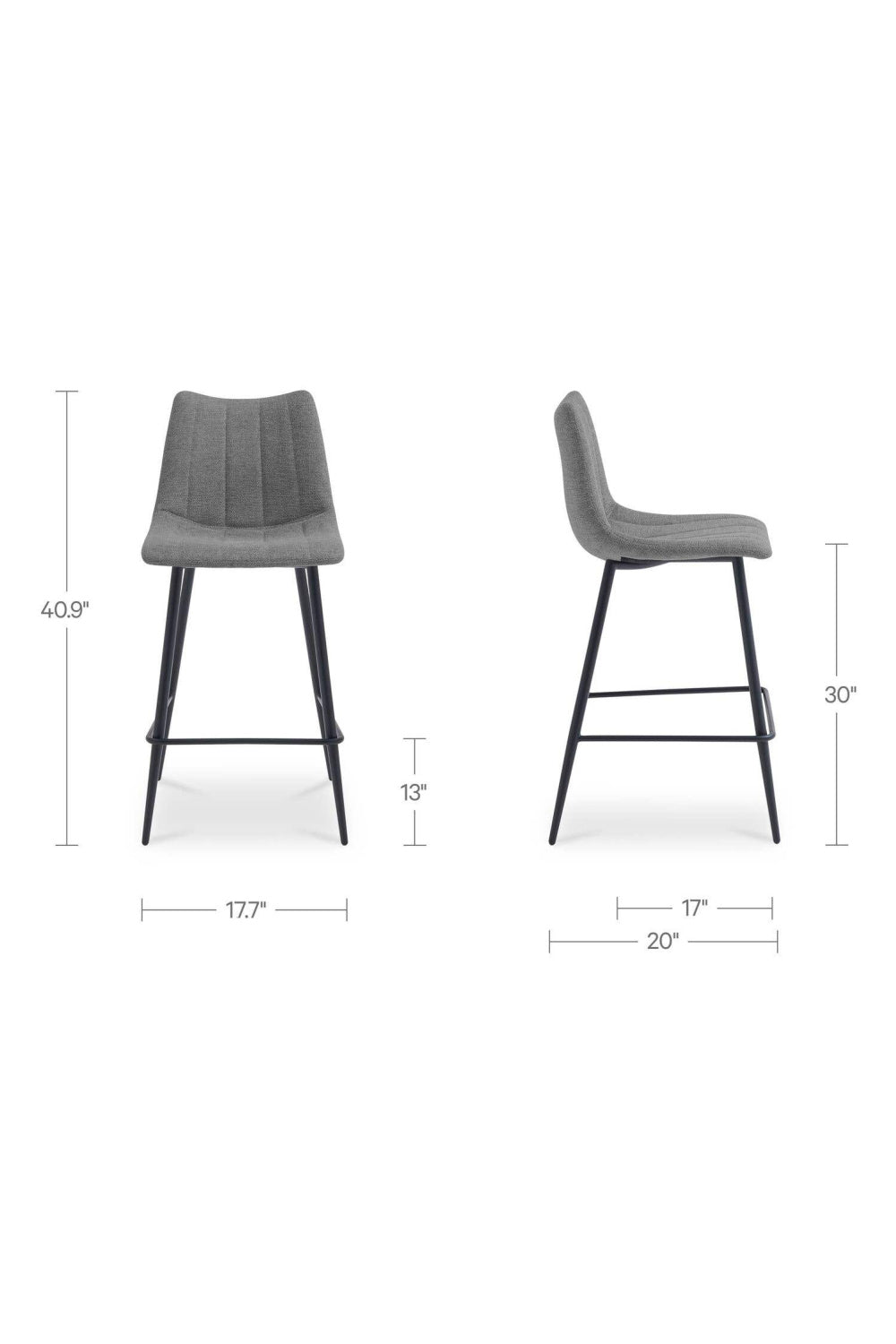 Vertical Stitched Bar Stools (2) | Novi Living Alibi | Oroa.com