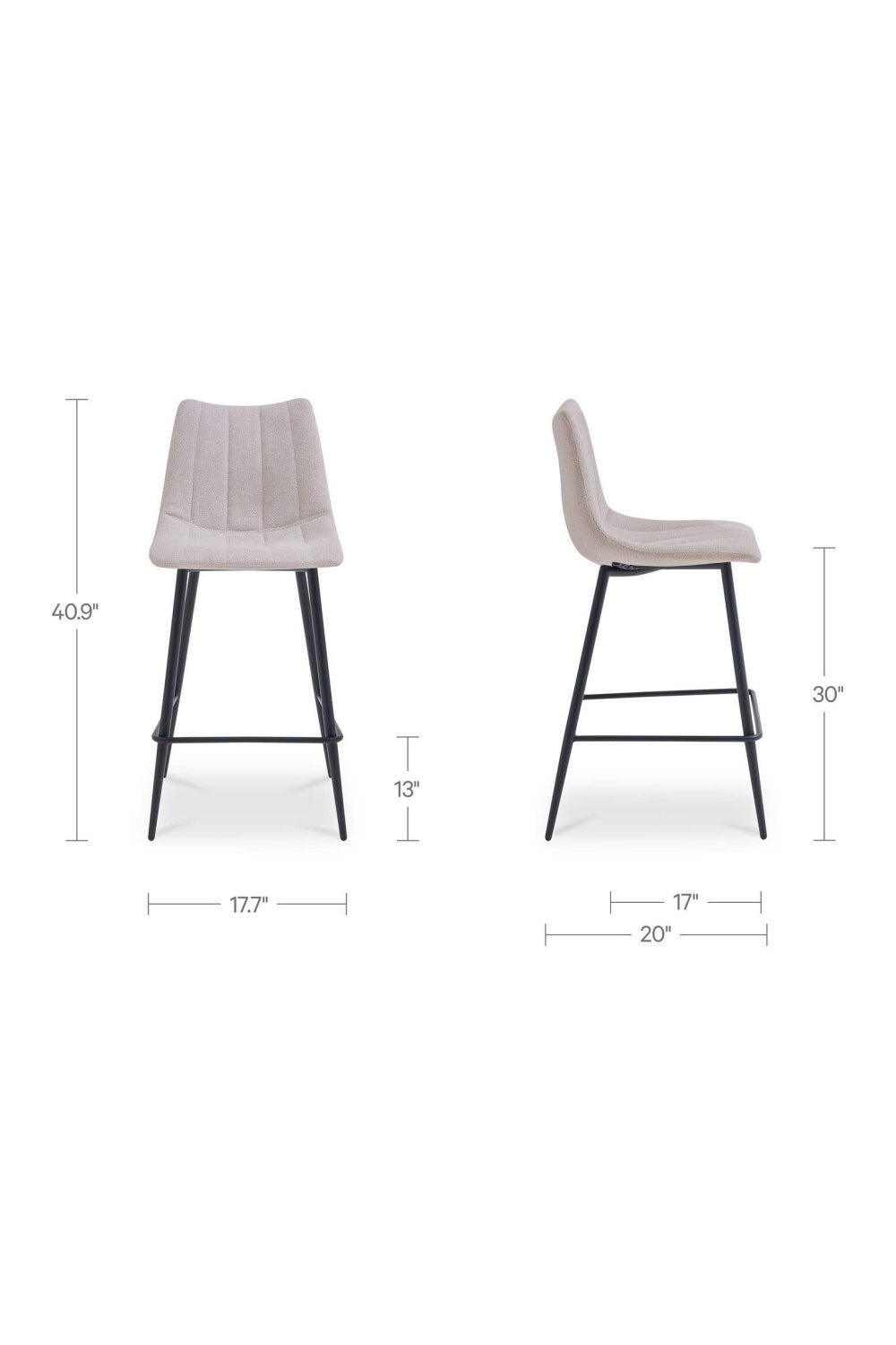 Vertical Stitched Bar Stools (2) | Novi Living Alibi | Oroa.com