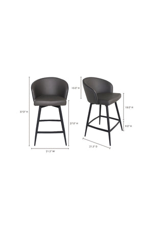   Modern European furniture - Gray Curved Swivel Counter Stool - www.oroa.com | Oroa.com
