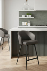 Modern European furniture - Gray Curved Swivel Counter Stool - www.oroa.com